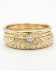 Art Nouveau Romantic Floral Wedding Band Ring Art Nouveau Romantic