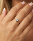 Aquamarine Heart Ring 14k Gold, Heart Cut March Birthstone Engagement Ring