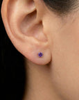 Amethyst Stud Earrings 14k Gold