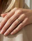 Dainty Pink Tourmaline Ring, 14k Solid Gold Blush Solitaire Ring With Diamonds