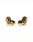 tiny gold heart stud earrings gold filled minimalist heart studs smooth or hammered finish