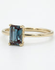 14k Gold Emerald Cut Alexandrite Ring