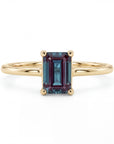 14k Gold Emerald Cut Alexandrite Ring - Melt'm Jewelry