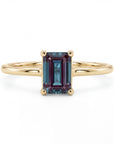 14k Gold Emerald Cut Alexandrite Ring - Melt'm Jewelry