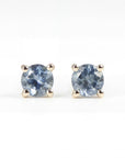 Blue Montana sapphire stud earrings in 14k solid gold natural gemstone minimalist jewelry