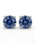 Blue Montana Sapphire Stud Earrings 14k Gold