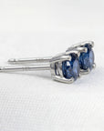 Blue Montana Sapphire Stud Earrings 14k Gold