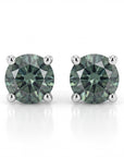 14k gold sapphire stud earrings with 3.5mm Montana sapphires September birthstone jewelry