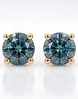 Natural Montana sapphire earrings 3.5mm blue gemstone studs in solid gold minimalist design