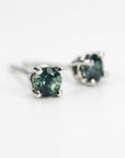 Teal Green Montana Sapphire Stud Earrings in 14k Gold - Melt'm Jewelry