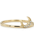 Genuine Diamond Crescent Moon Ring in 14k Gold - Melt'm Jewelry