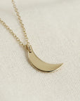 14k Solid Gold Crescent Moon Necklace, Celestial Gold Pendant Necklace, Minimal Moon Jewelry Gift for Her - Melt'm Jewelry
