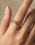 14k Solid Gold Twisted Stackable Ring: Midi Ring - Melt'm Jewelry