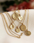 Dainty Initial Necklace Gold Filled, Hand Stamped Initial Necklace