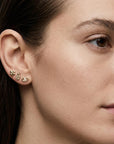Ladybug Flat Back Earrings 14k Solid Gold, Lady Bird Stack Earrings in 14k Solid Gold