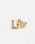 LA with Heart Logo Flat Back Earrings 14k Solid Gold - Melt'm Jewelry