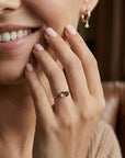 Dainty Cluster Gemstone Promise Ring with Alexandrite, Opal, Ruby - Melt'm Jewelry