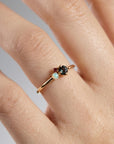 Dainty Cluster Gemstone Promise Ring with Alexandrite, Opal, Ruby