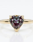 Heart cut alexandrite engagement ring in 14k gold, color changing gemstone ring, dainty june birthstone promise ring, handmade jewelry gift for her