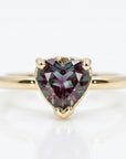 Heart cut alexandrite engagement ring in 14k gold, color changing gemstone ring, dainty june birthstone promise ring, handmade jewelry gift for her