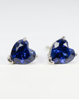 heart cut sapphire earrings solid gold september birthstone studs