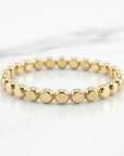 gold filled stacking ring dainty beaded hammered dot ring