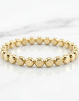 Gold Filled Stacking Ring – Dainty Hammered Bead Ring, Minimalist Gold Dot Ring, Thin Midi Ring - Melt'm Jewelry