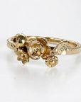 14k Gold Floral Leaf Ring – Nature Inspired Art Nouveau Bouquet Ring - Melt'm Jewelry