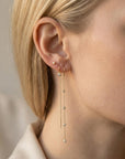 Diamond By The Yard Earrings, 14k Gold Diamond Threader Earrings - Melt'm Jewelry