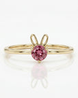 October Birthstone Bunny Ring 14k Gold - Opal or Pink Tourmaline - Melt'm Jewelry