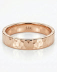 14k Gold Hammered Wedding Band 3mm - Rose Gold, Yellow Gold or White Gold
