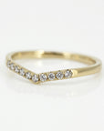 Pave Setting Diamonds Curved Wedding Band