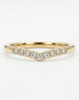 Pave Setting Diamonds Curved Wedding Band