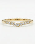 Pave Setting Diamonds Curved Wedding Band