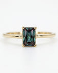 14k Gold Emerald Cut Alexandrite Ring