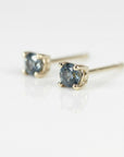 Blue Montana Sapphire Earrings in 14k Gold
