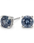 Natural Montana sapphire earrings 4mm blue gemstone studs in solid gold minimalist design