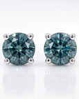 Teal Green Montana Sapphire Stud Earrings in 14k Gold - Melt'm Jewelry