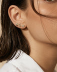 Ladybug Flat Back Earrings 14k Solid Gold, Lady Bird Stack Earrings in 14k Solid Gold