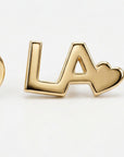 14k solid gold los angeles la flat back earring heart stud internally threaded tragus cartilage earring tiny stackable jewelry