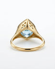 Fancy Cut Aquamarine Bezel Set Ring, Gold Statement Ring - Melt'm Jewelry