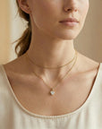 Heart White Topaz Charm or Necklace 14k Solid Gold