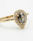 salt and pepper diamond engagement ring pear shape gold ring