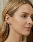 heart shaped sapphire earrings elegant bridal jewelry gift