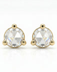 Rose Cut Diamond Earrings in 14k Gold
