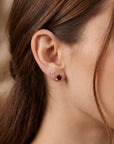 14k Gold White Sapphire Earrings, Minimalist Earrings, White Sapphire Bridal Earrings - Melt'm Jewelry