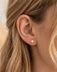 14k Solid Gold Dot Stud Earrings - Melt'm Jewelry