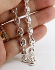 Sterling Silver 6.3 mm Puffy Mariner Chain Bracelet | Unisex Anchor Link