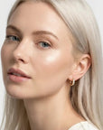 Lab Grown Diamond Huggie Hoop Earrings 14k Gold, 2mm Diamond Trio Hoops - Melt'm Jewelry
