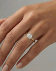 Asscher Cut Moissanite Ring 14k Gold, Solitaire Moissanite Engagement Ring